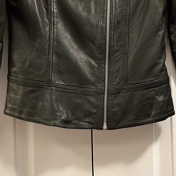 EUC All Saints Belvedere black leather moto style jacket - Picture 10 of 15